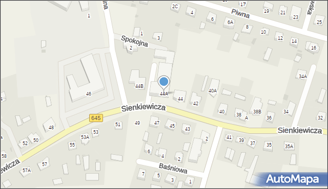 Łyse, Sienkiewicza Henryka, 44A, mapa Łyse