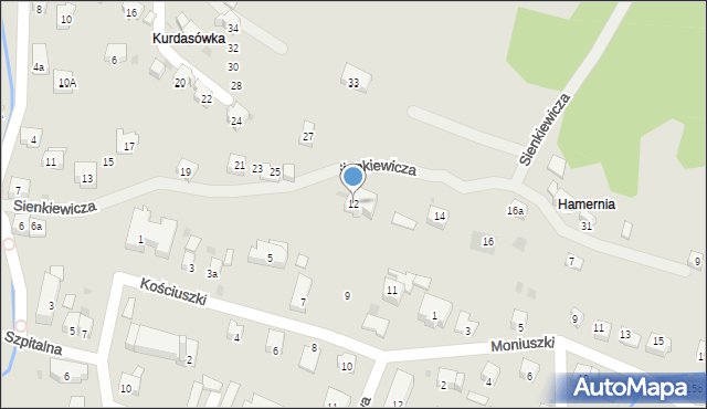 Maków Podhalański, Sienkiewicza Henryka, 12, mapa Maków Podhalański