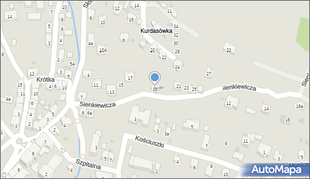 Maków Podhalański, Sienkiewicza Henryka, 19, mapa Maków Podhalański