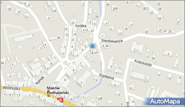 Maków Podhalański, Sienkiewicza Henryka, 4, mapa Maków Podhalański