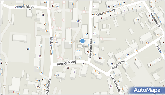 Malbork, Sienkiewicza Henryka, 39a, mapa Malborka