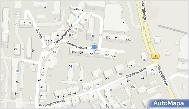 Malbork, Sienkiewicza Henryka, 56D, mapa Malborka