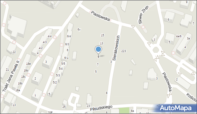 Malbork, Sierakowskich Heleny i Stanisława, 9, mapa Malborka
