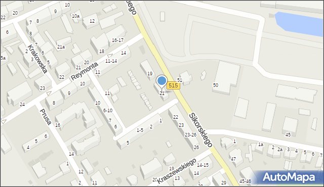 Malbork, Sikorskiego Władysława, gen., 21, mapa Malborka