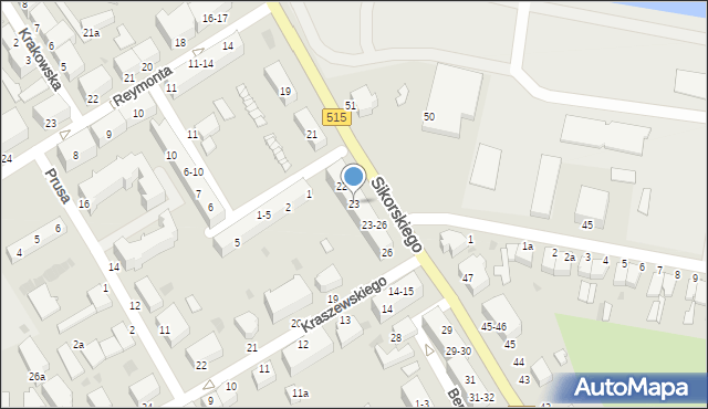 Malbork, Sikorskiego Władysława, gen., 23, mapa Malborka