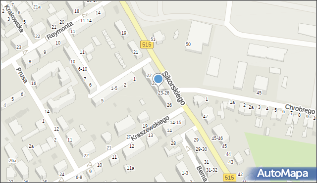 Malbork, Sikorskiego Władysława, gen., 24, mapa Malborka