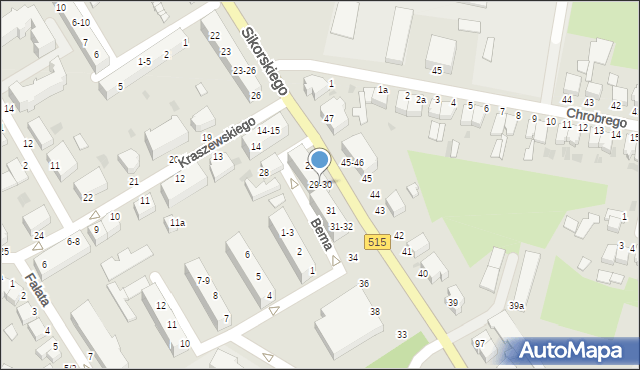 Malbork, Sikorskiego Władysława, gen., 29-30, mapa Malborka