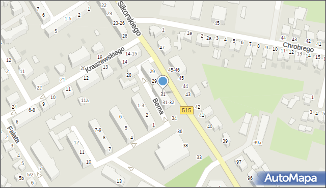 Malbork, Sikorskiego Władysława, gen., 31, mapa Malborka