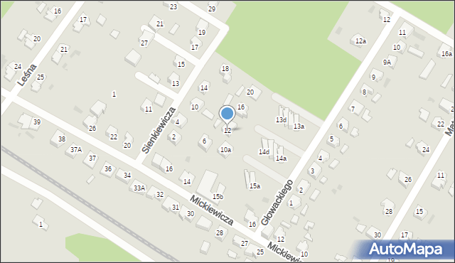 Małomice, Sienkiewicza Henryka, 12, mapa Małomice