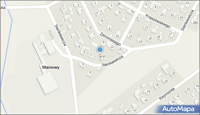 Maniowy, Sienkiewicza Henryka, 9, mapa Maniowy