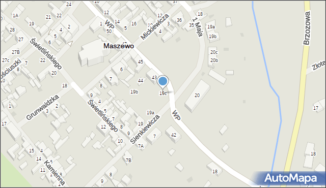 Maszewo, Sienkiewicza Henryka, 19c, mapa Maszewo