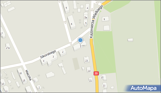 Miastko, Sikorskiego Władysława, gen., 1, mapa Miastko