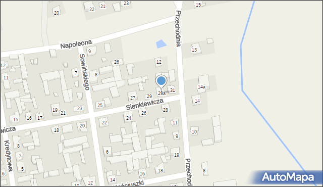 Miedzna, Sienkiewicza Henryka, 29a, mapa Miedzna