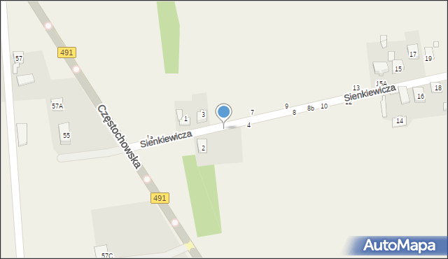 Miedźno, Sienkiewicza Henryka, 6, mapa Miedźno