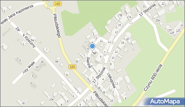 Międzychód, Sienna, 5a, mapa Międzychód