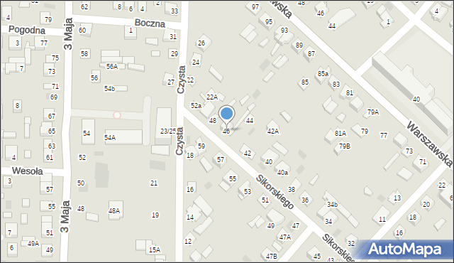 Międzyrzec Podlaski, Sikorskiego Władysława, gen., 46, mapa Międzyrzec Podlaski