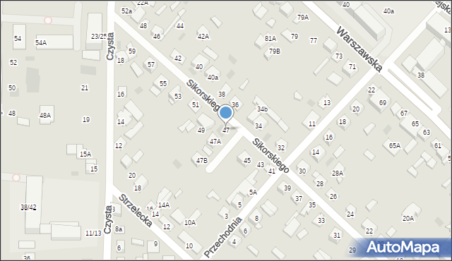 Międzyrzec Podlaski, Sikorskiego Władysława, gen., 47, mapa Międzyrzec Podlaski