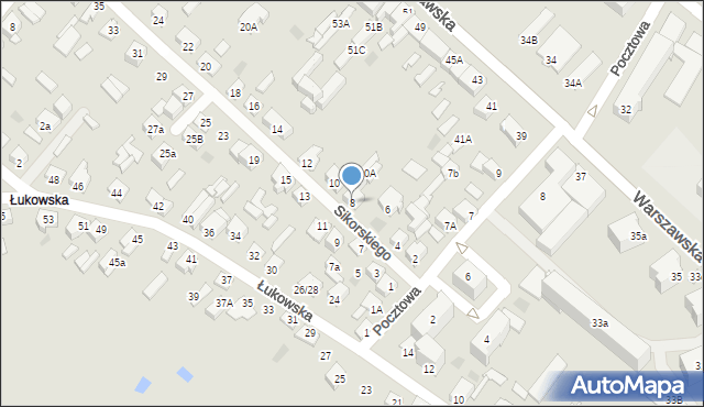 Międzyrzec Podlaski, Sikorskiego Władysława, gen., 8, mapa Międzyrzec Podlaski