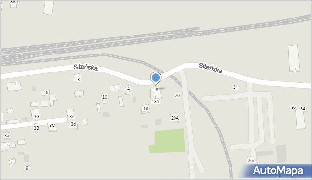 Międzyrzec Podlaski, Siteńska, 18, mapa Międzyrzec Podlaski