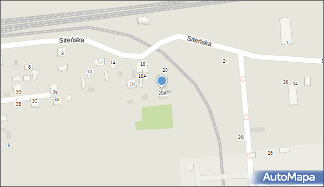 Międzyrzec Podlaski, Siteńska, 20A, mapa Międzyrzec Podlaski