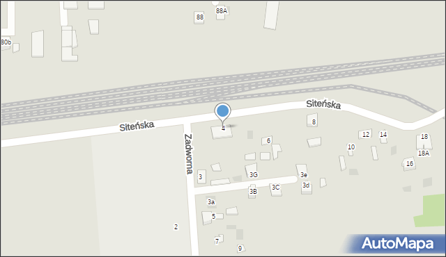 Międzyrzec Podlaski, Siteńska, 4, mapa Międzyrzec Podlaski