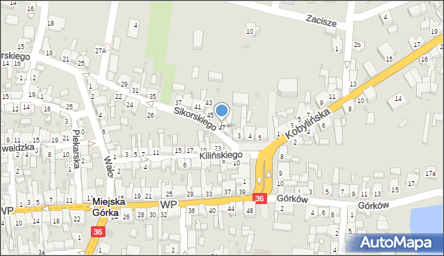 Miejska Górka, Sikorskiego Władysława, gen., 47, mapa Miejska Górka