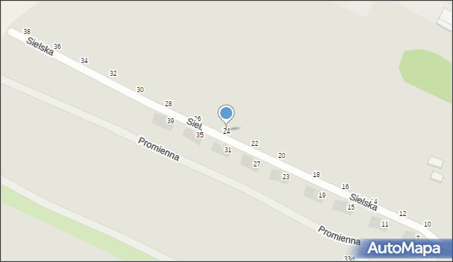 Mielec, Sielska, 24, mapa Mielca