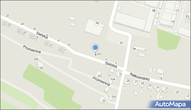 Mielec, Sielska, 6, mapa Mielca