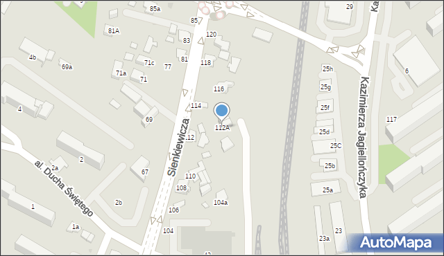 Mielec, Sienkiewicza Henryka, 112A, mapa Mielca