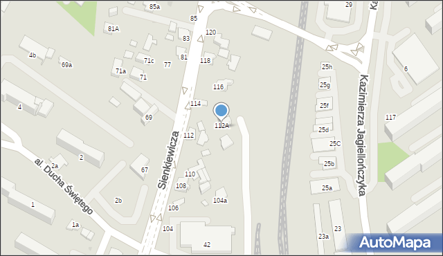 Mielec, Sienkiewicza Henryka, 114a, mapa Mielca
