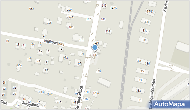 Mielec, Sienkiewicza Henryka, 132, mapa Mielca