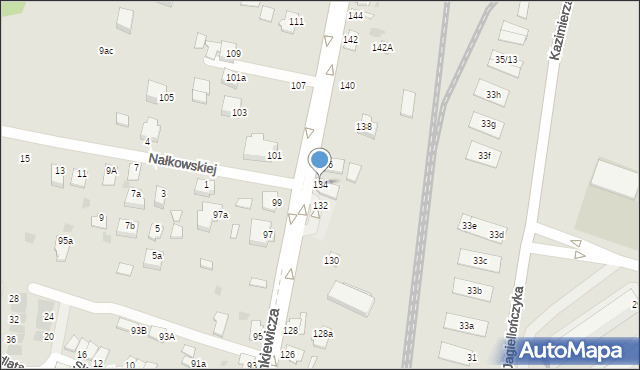 Mielec, Sienkiewicza Henryka, 134, mapa Mielca