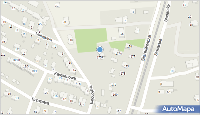 Mielec, Sienkiewicza Henryka, 175A, mapa Mielca