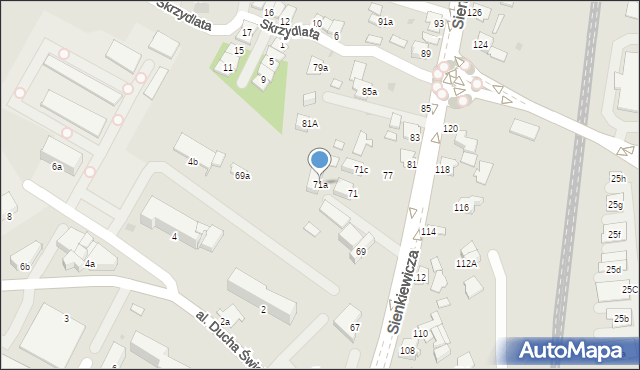Mielec, Sienkiewicza Henryka, 71a, mapa Mielca