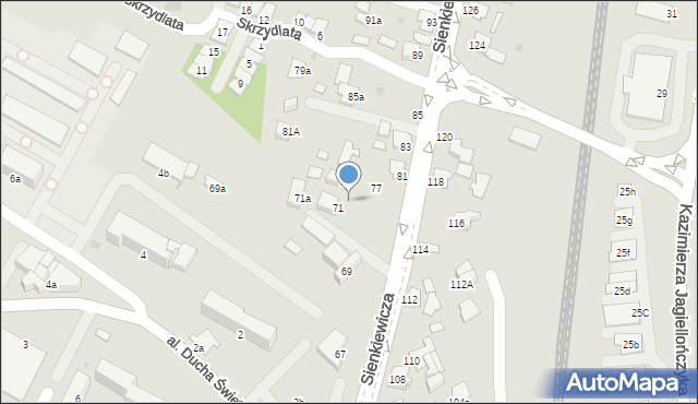 Mielec, Sienkiewicza Henryka, 73, mapa Mielca