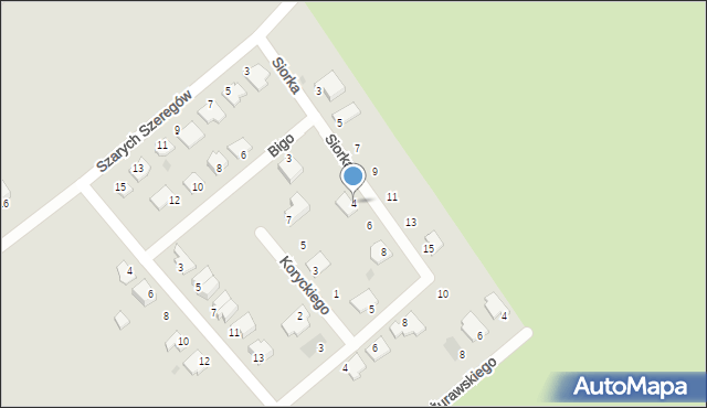 Mielec, Siorka, 4, mapa Mielca