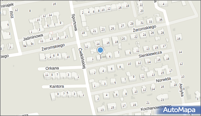 Mielno, Sienkiewicza Henryka, 3, mapa Mielno