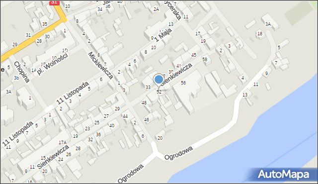 Mieszkowice, Sienkiewicza Henryka, 52, mapa Mieszkowice