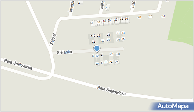 Mikołów, Sielanka, 12, mapa Mikołów