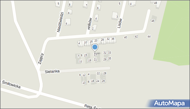 Mikołów, Sielanka, 23, mapa Mikołów