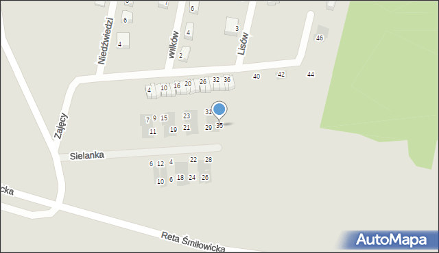 Mikołów, Sielanka, 35, mapa Mikołów