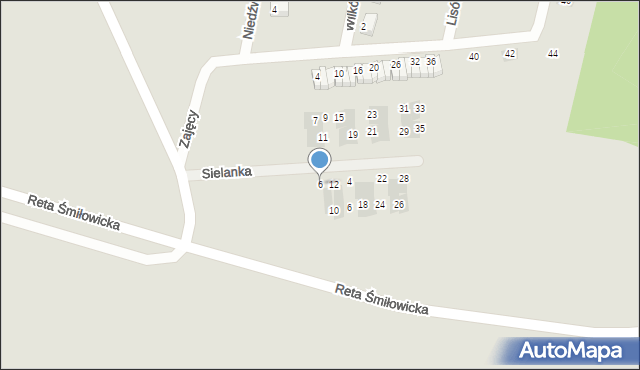 Mikołów, Sielanka, 6, mapa Mikołów