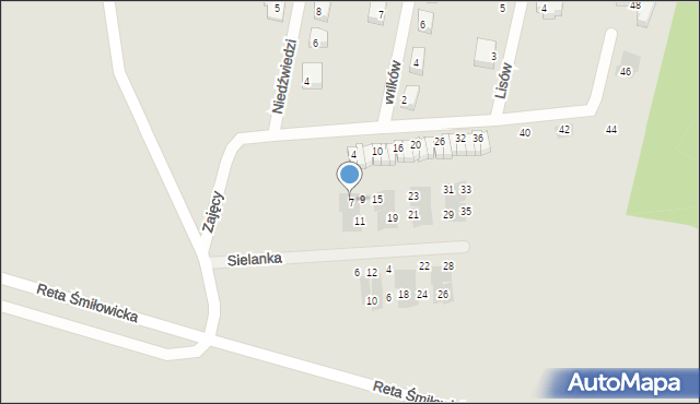 Mikołów, Sielanka, 7, mapa Mikołów