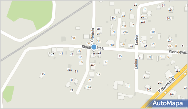 Mikołów, Sienkiewicza Henryka, 23, mapa Mikołów