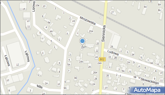Mińsk Mazowiecki, Siennicka, 22b, mapa Mińsk Mazowiecki
