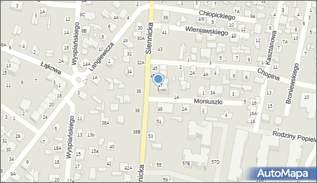 Mińsk Mazowiecki, Siennicka, 47A, mapa Mińsk Mazowiecki