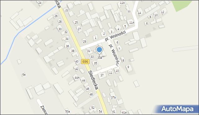 Mokobody, Siedlecka, 33a, mapa Mokobody