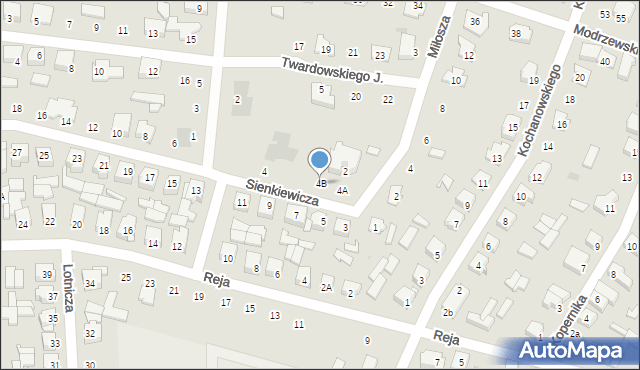 Mońki, Sienkiewicza Henryka, 4B, mapa Mońki