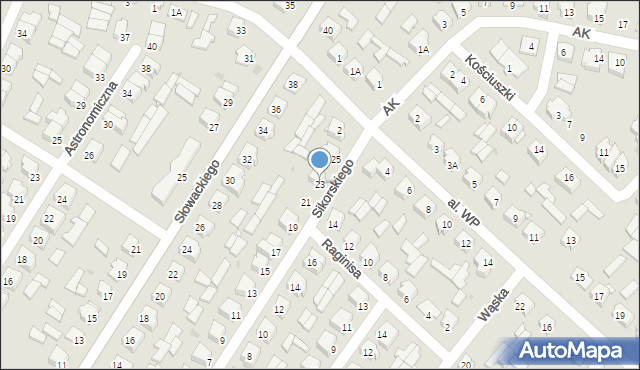 Mońki, Sikorskiego Władysława, gen., 23, mapa Mońki