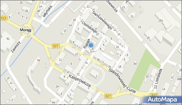 Morąg, Sierakowskiego, 4a, mapa Morąg